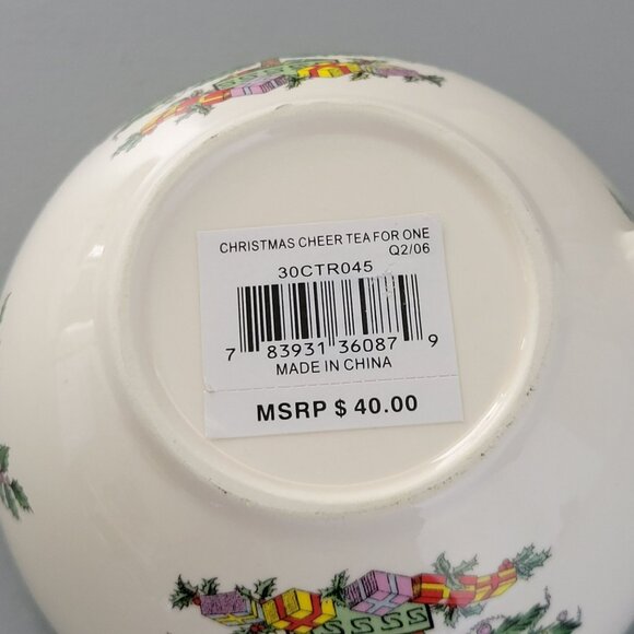 Spode Christmas Tree Cheer Tea For One Festive Holiday Tea Set & Original Box - Picture 5 of 6